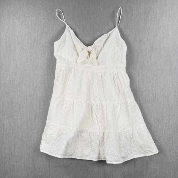 Lost + Wander Dresses & Skirts - Lost + Wander White Eyelet Tiered Mini Dress Recycled Cotton WDWB03537 Womens